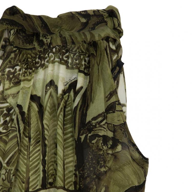 Pre Owned Roberto Cavalli Printed Skirt Set M