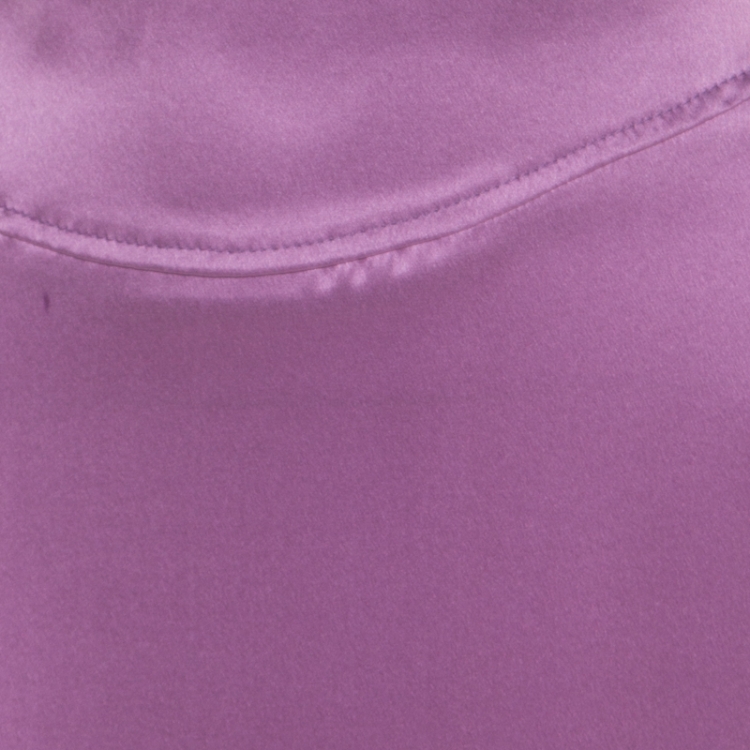 Pre Owned Roberto Cavalli Lavender Satin Silk Ruffled Bottom Maxi Skirt M