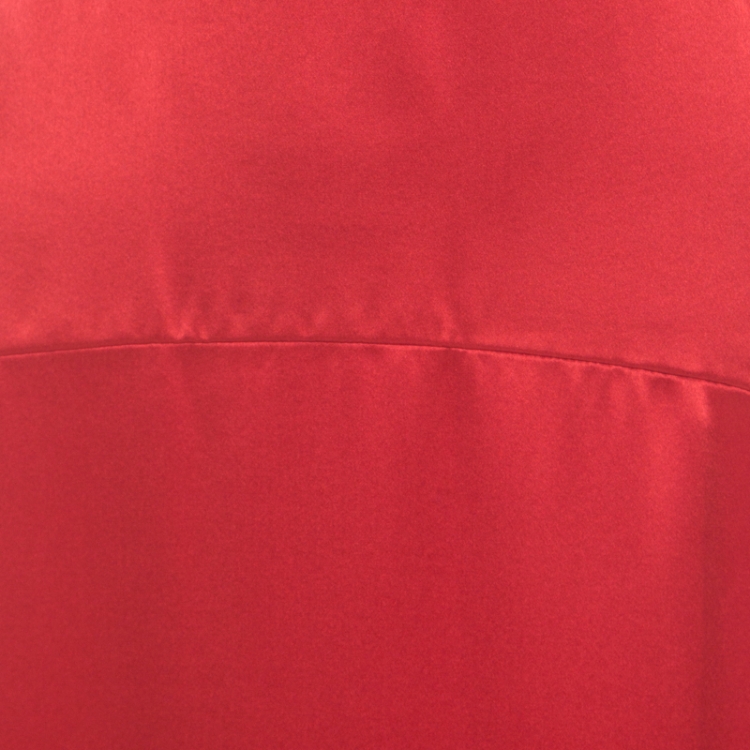 Pre Owned Roberto Cavalli Red Satin Silk Maxi Skirt M