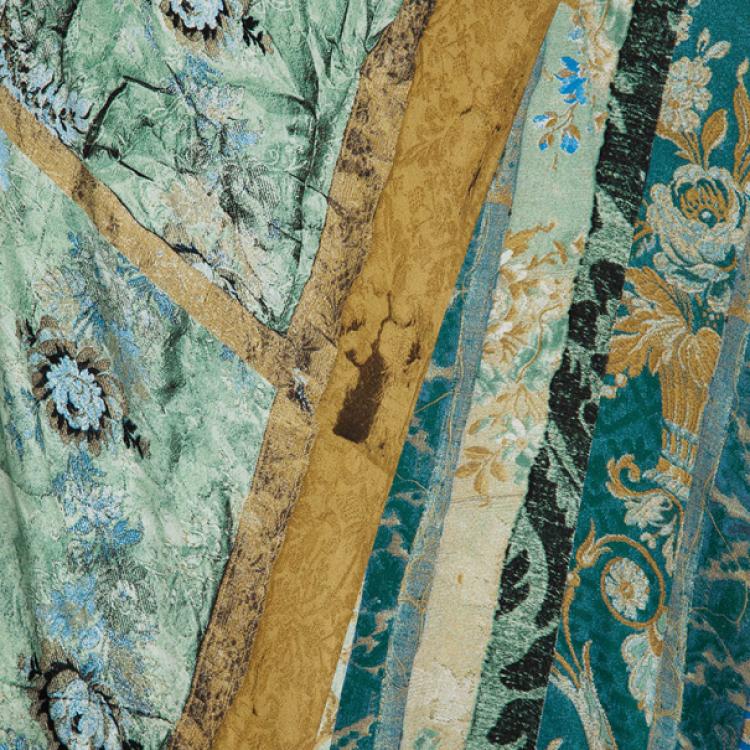 Pre Owned Roberto Cavalli Printed Silk Skirt Set M