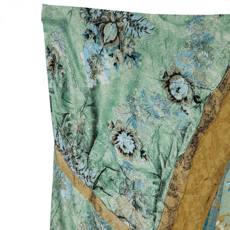 Pre Owned Roberto Cavalli Printed Silk Skirt Set M