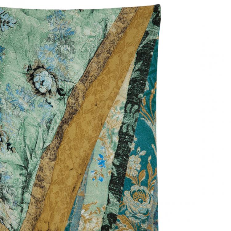 Pre Owned Roberto Cavalli Printed Silk Skirt Set M