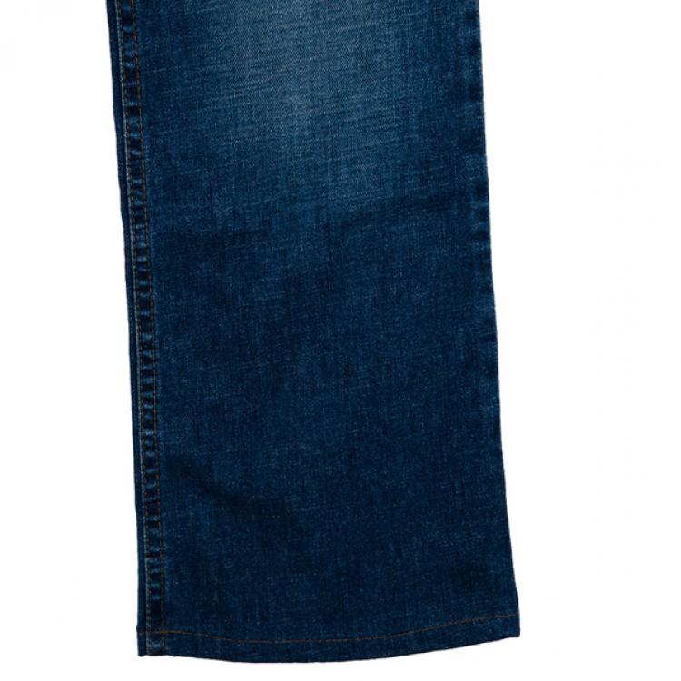 Pre Owned Roberto Cavalli Printed Belt Denim Jeans M