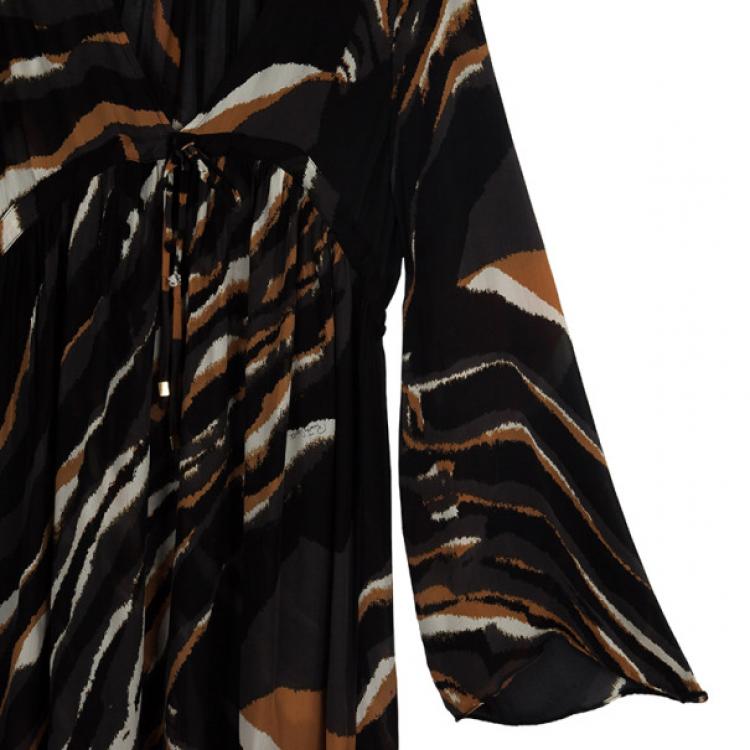 Pre Owned Roberto Cavalli Maxi Chiffon Dress Size S