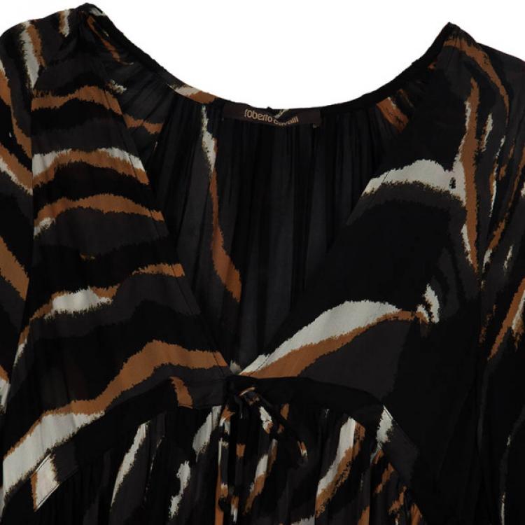 Pre Owned Roberto Cavalli Maxi Chiffon Dress Size S