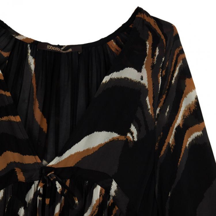 Pre Owned Roberto Cavalli Maxi Chiffon Dress Size S