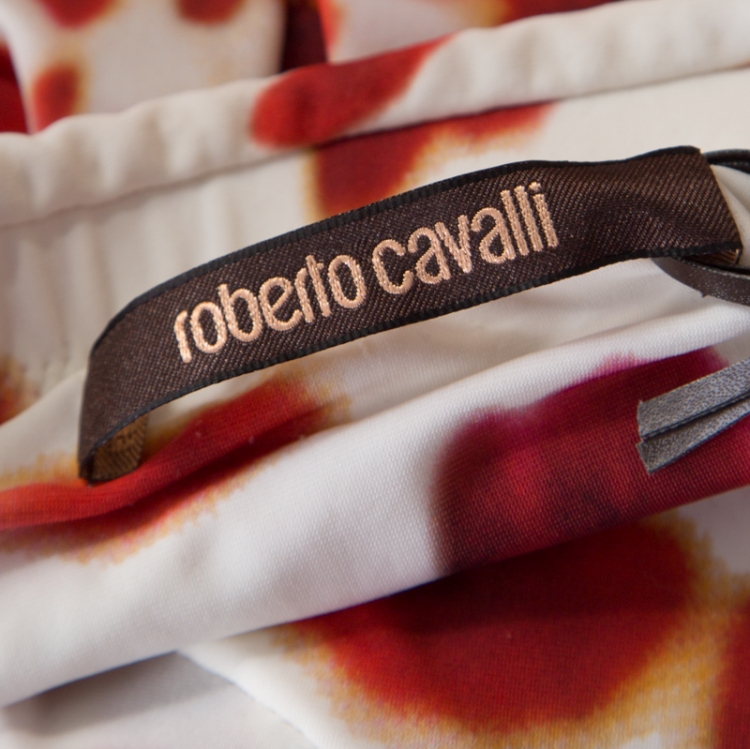 Pre Owned Roberto Cavalli Multicolor Orchid Printed Maxi Skirt M