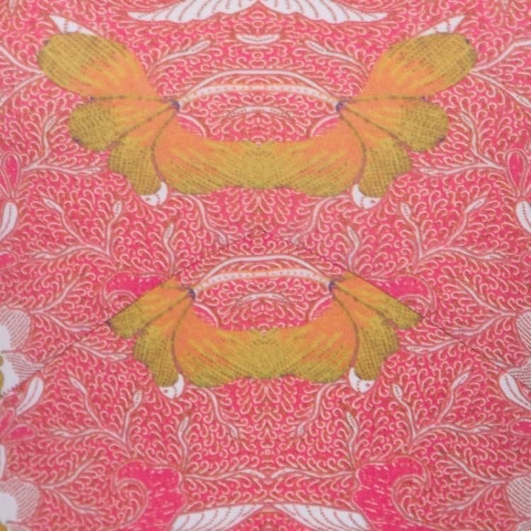 Pre Owned Roberto Cavalli Pink and Yellow Floral Print Ruched Bodice Maxi Dress S