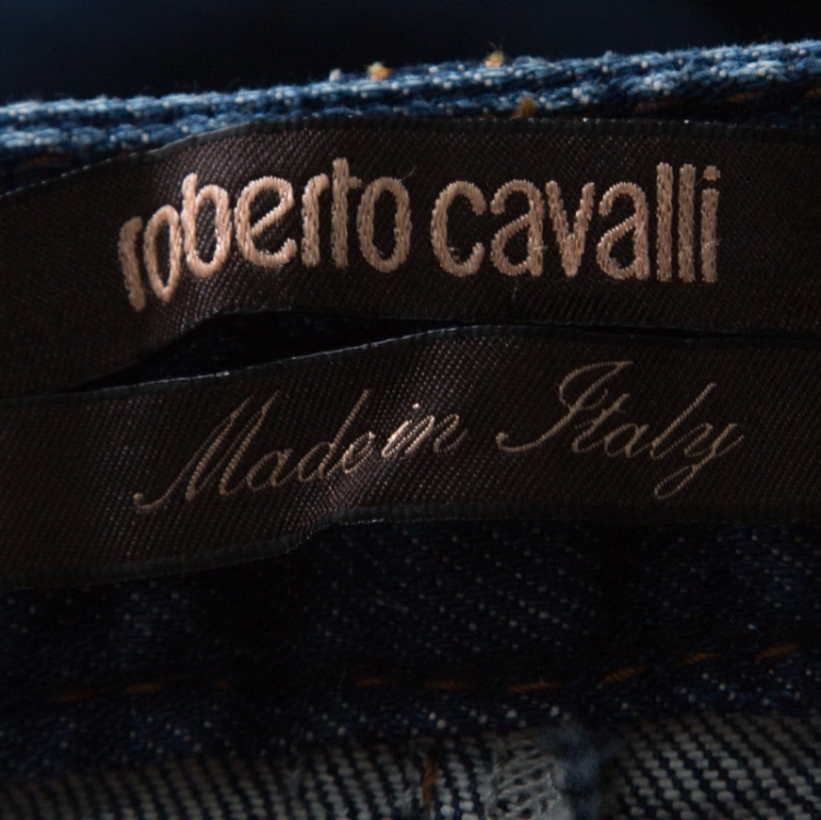 Pre Owned Roberto Cavalli Blue Medium Wash Denim Slim Fit Jeans M