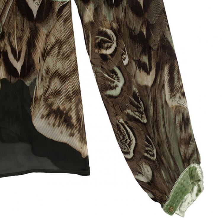 Pre Owned Roberto Cavalli Front Tie Skirt Set S