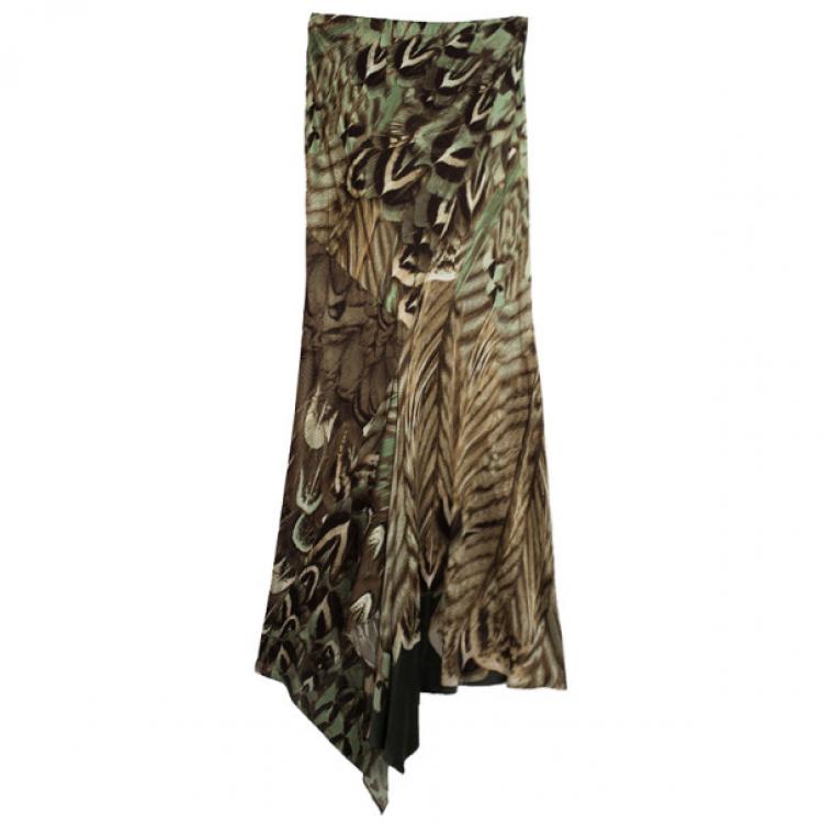 Pre Owned Roberto Cavalli Front Tie Skirt Set S