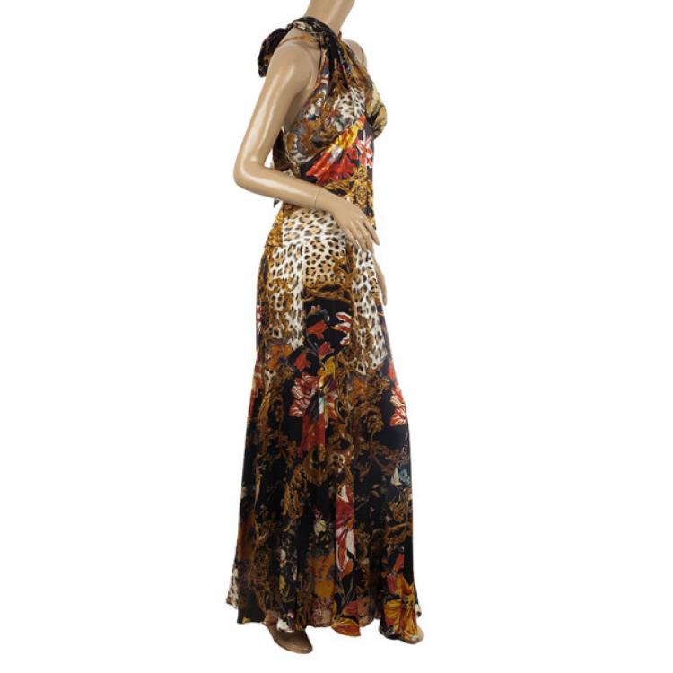 Pre Owned Roberto Cavalli Cheetah Print Skirt Set L