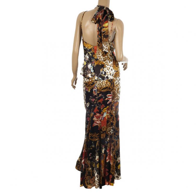 Pre Owned Roberto Cavalli Cheetah Print Skirt Set L