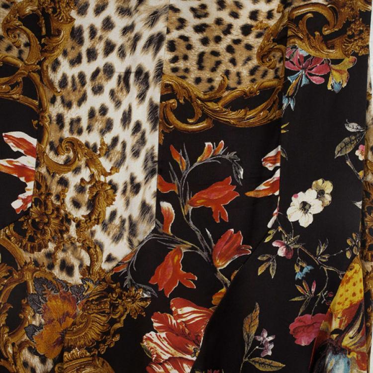 Pre Owned Roberto Cavalli Cheetah Print Skirt Set L