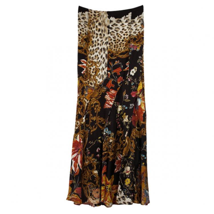 Pre Owned Roberto Cavalli Cheetah Print Skirt Set L