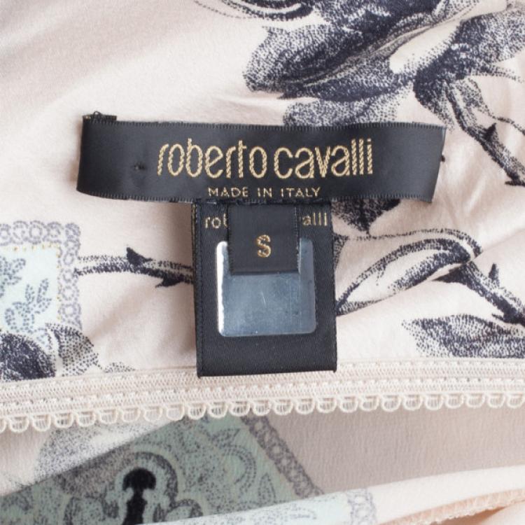 Pre Owned Roberto Cavalli Satin Maxi Dress S