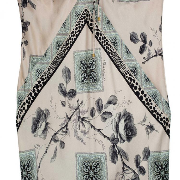 Pre Owned Roberto Cavalli Satin Maxi Dress S