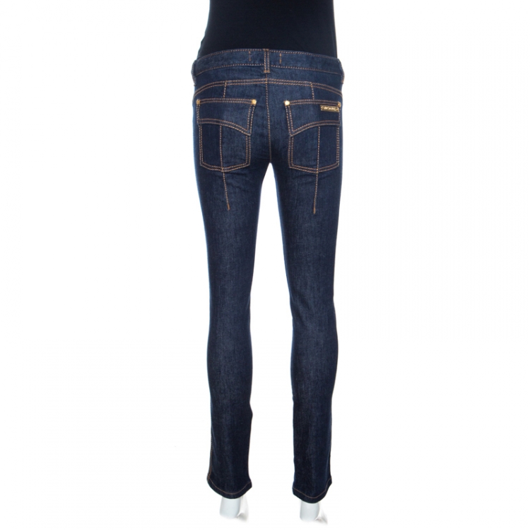 Pre Owned Roberto Cavalli Indigo Faded Effect Denim New Eva Jeans S
