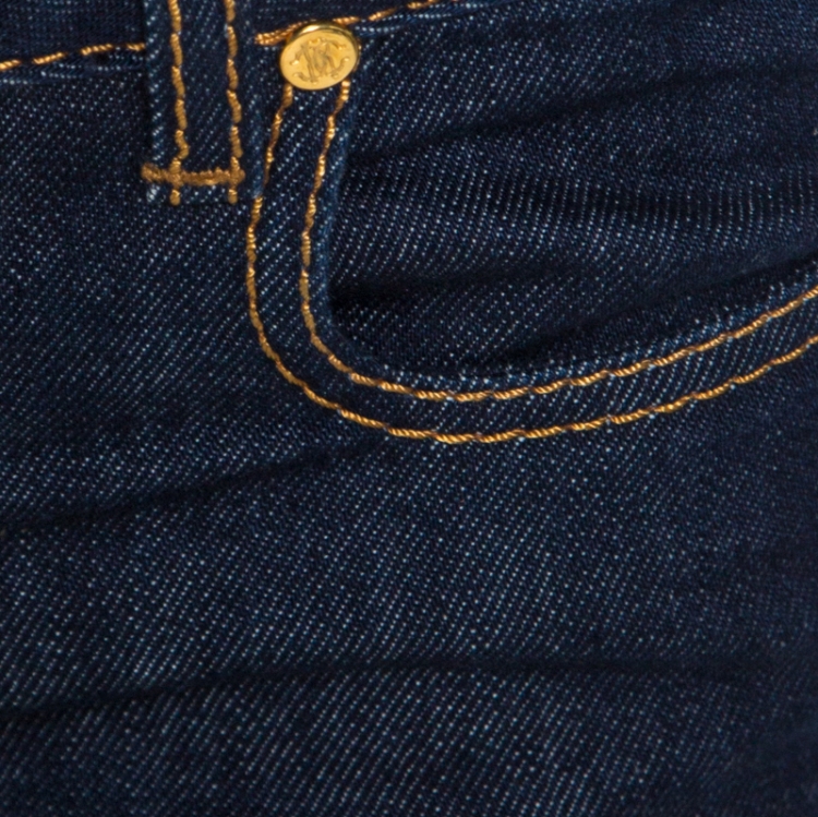Pre Owned Roberto Cavalli Indigo Faded Effect Denim New Eva Jeans S