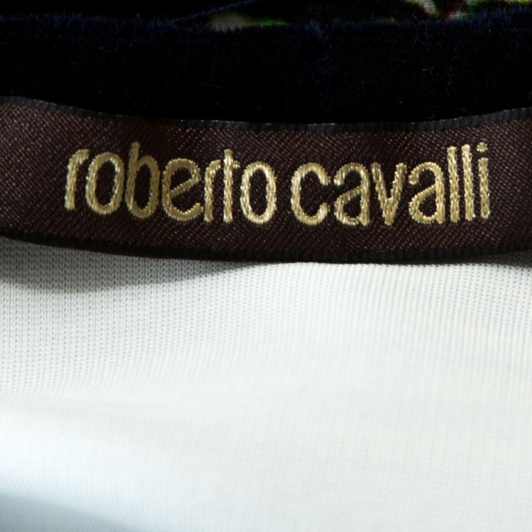 Pre Owned Roberto Cavalli Multicolor Jersey Damask Print Dress M 