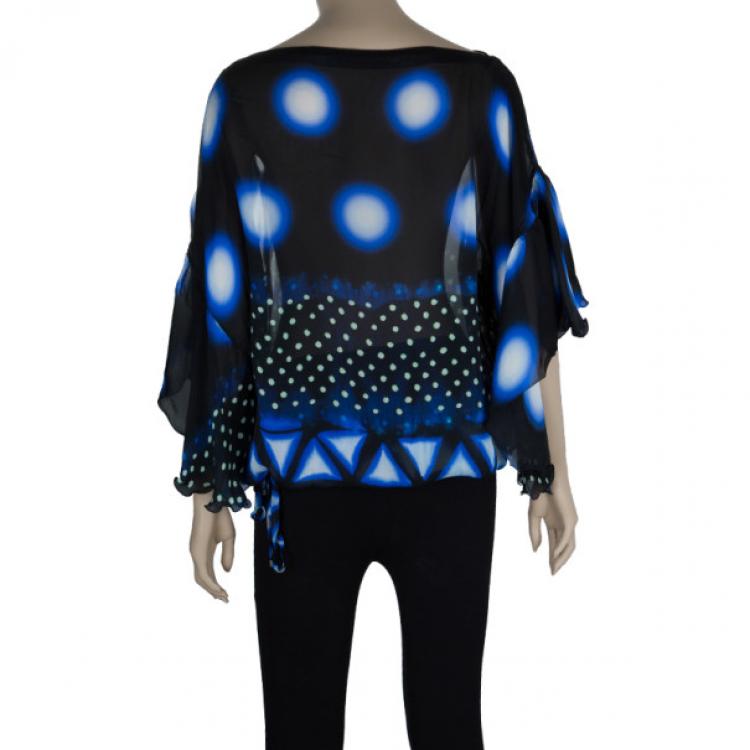 Pre Owned Roberto Cavalli Polka Print Top S