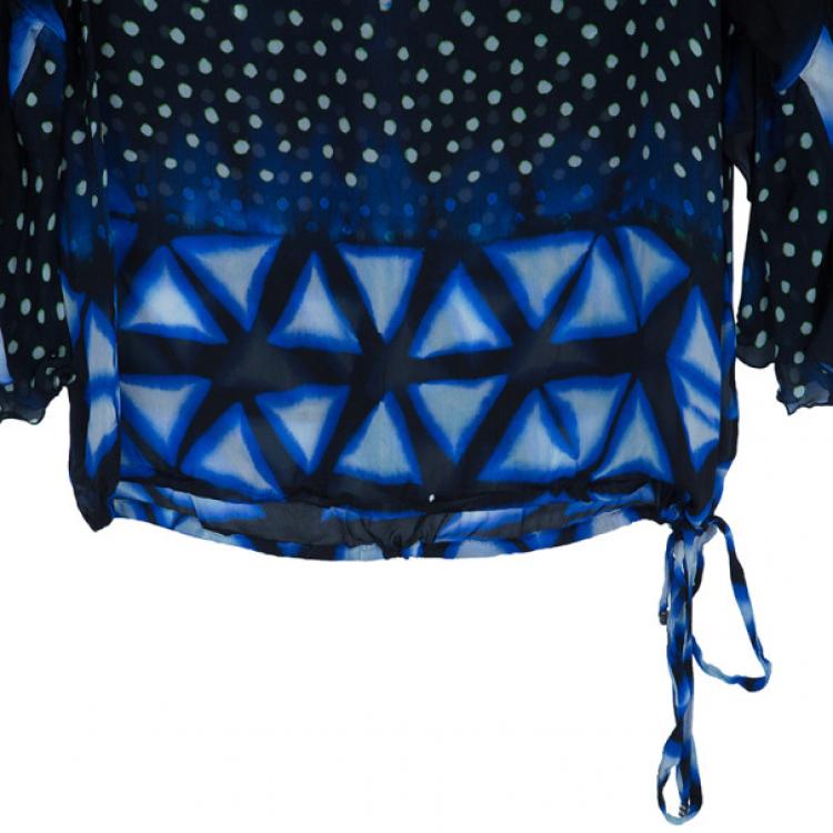 Pre Owned Roberto Cavalli Polka Print Top S