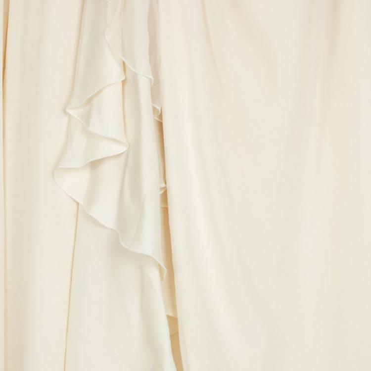 Pre Owned Roberto Cavalli Crystal Embellished Offshoulder Gown M