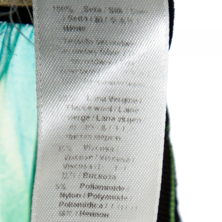 مملوكة مسبقًا Roberto Cavalli Multicolor Printed Silk & Knit Trim Kaftan Top L