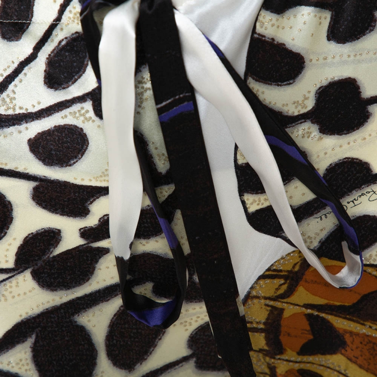 Pre Owned Roberto Cavalli Multicolor Butterfly Print Silk Palazzo Pants L