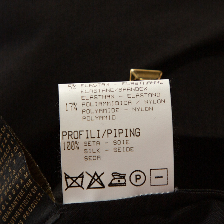 Pre Owned Roberto Cavalli Black Stretch Cotton Printed Trim Detail Shirt L