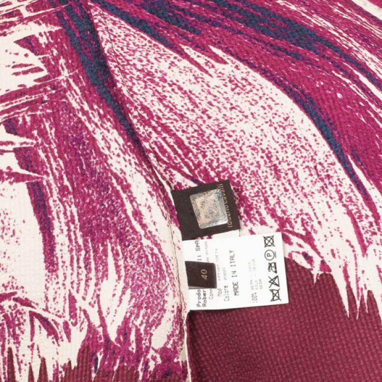 Pre Owned Roberto Cavalli Magenta Silk One Shoulder Top