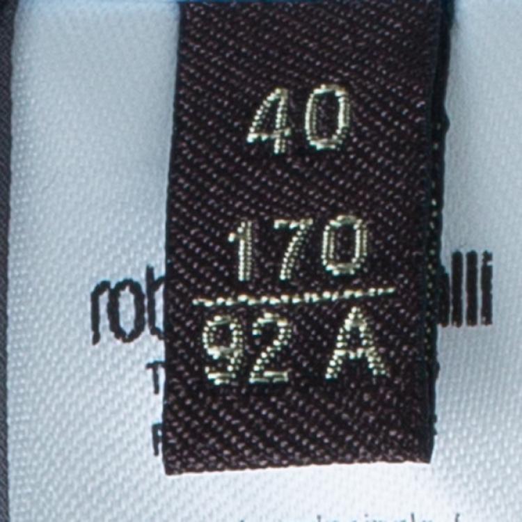 Pre Owned Roberto Cavalli Blue Floral Silk Chiffon Kaftan Top S