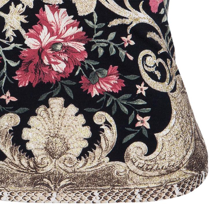 Pre Owned Roberto Cavalli Floral Top And Skirt Set S