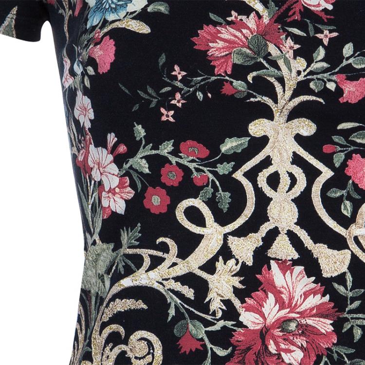Pre Owned Roberto Cavalli Floral Top And Skirt Set S