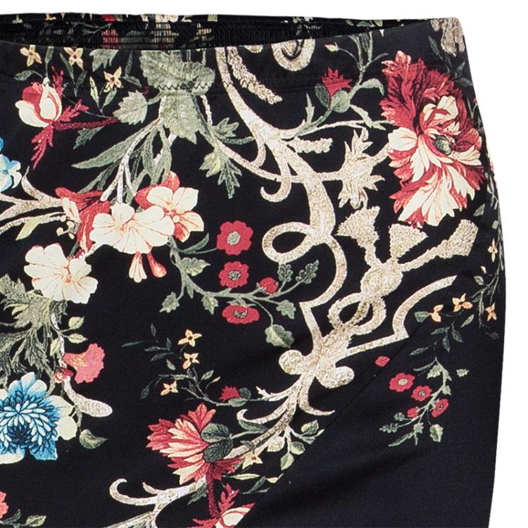 Pre Owned Roberto Cavalli Floral Top And Skirt Set S