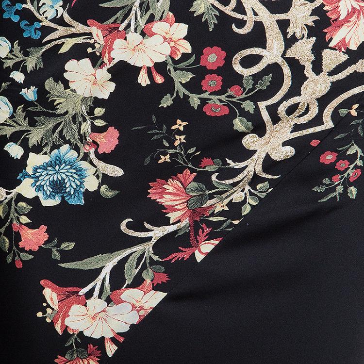 Pre Owned Roberto Cavalli Floral Top And Skirt Set S