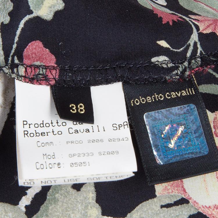 Pre Owned Roberto Cavalli Floral Top And Skirt Set S