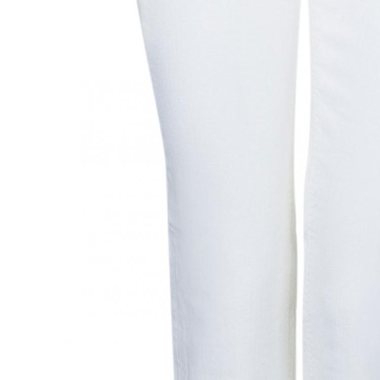 Pre Owned Roberto Cavalli White Flare Denim Pants M