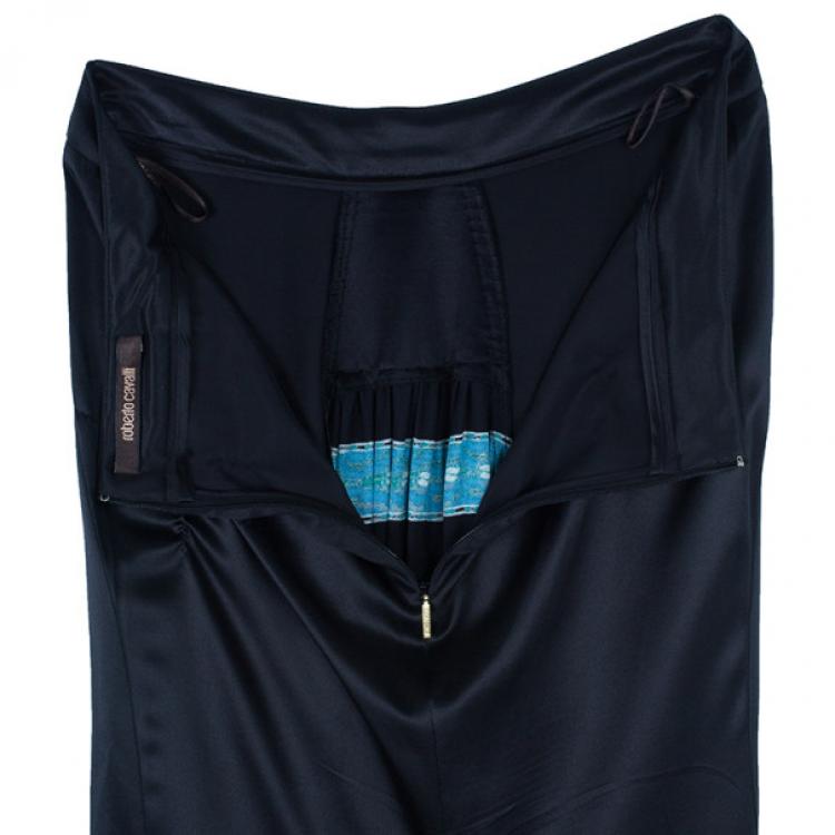 Pre Owned Roberto Cavalli Printed Paneled Top And Skirt Set M