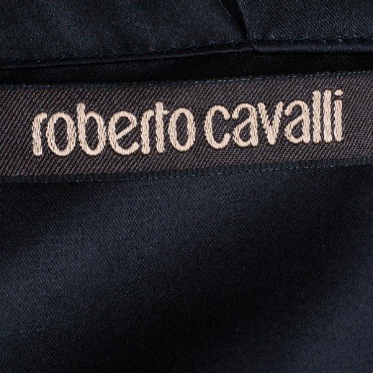 Pre Owned Roberto Cavalli Printed Paneled Top And Skirt Set M