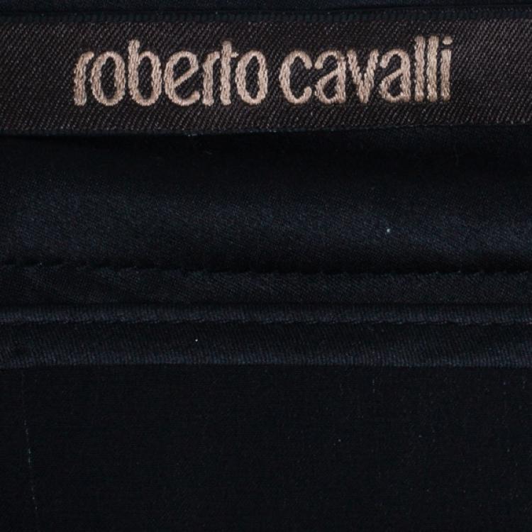 Pre Owned Roberto Cavalli Printed Paneled Top And Skirt Set M