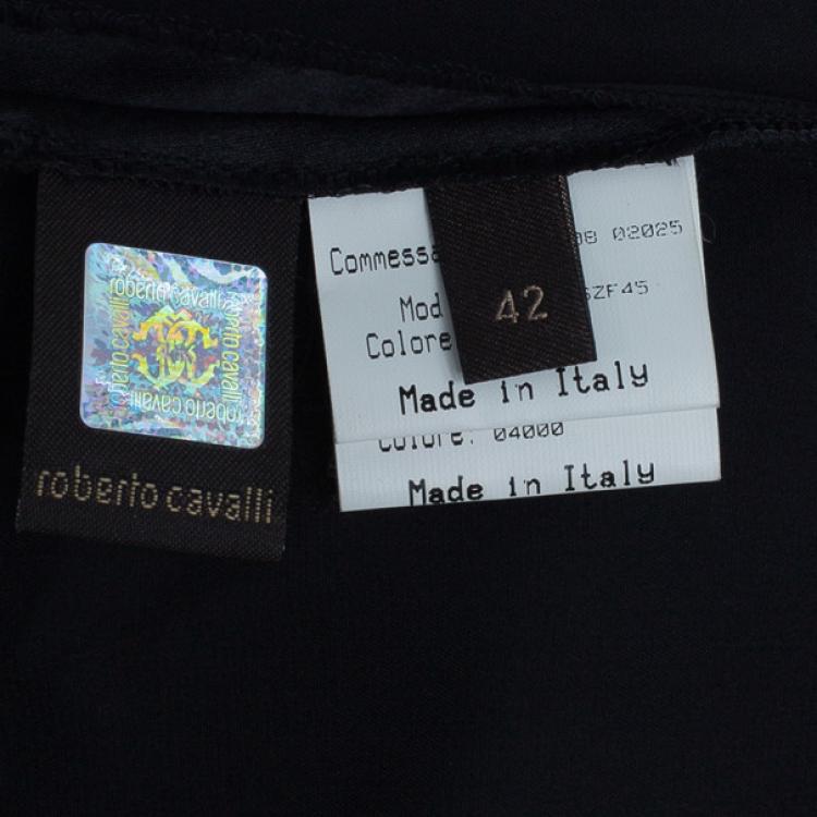 Pre Owned Roberto Cavalli Printed Paneled Top And Skirt Set M