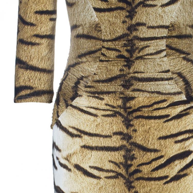 Pre Owned Roberto Cavalli Animal Print Fishtail Gown S