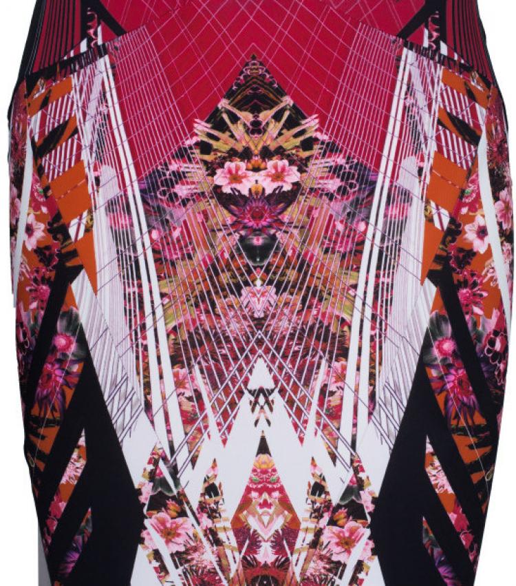 Pre Owned Roberto Cavalli Abstract Printed Top And Skirt Set S/M