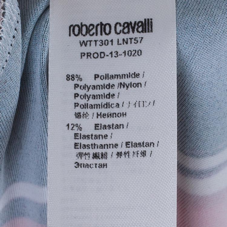 Pre Owned Roberto Cavalli Abstract Printed Top And Skirt Set S/M