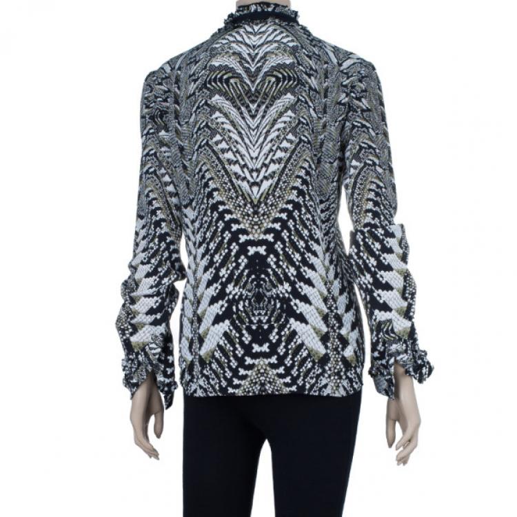 Pre Owned Roberto Cavalli Snake Print Top M