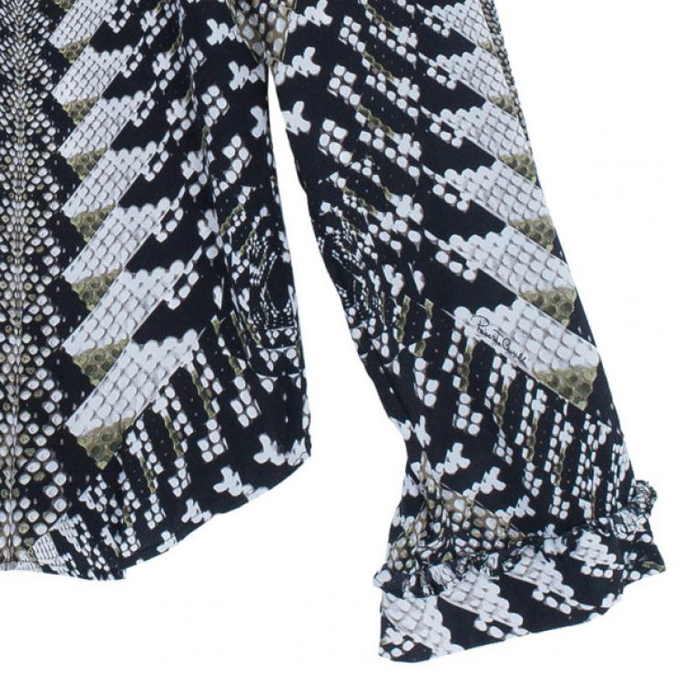 Pre Owned Roberto Cavalli Snake Print Top M
