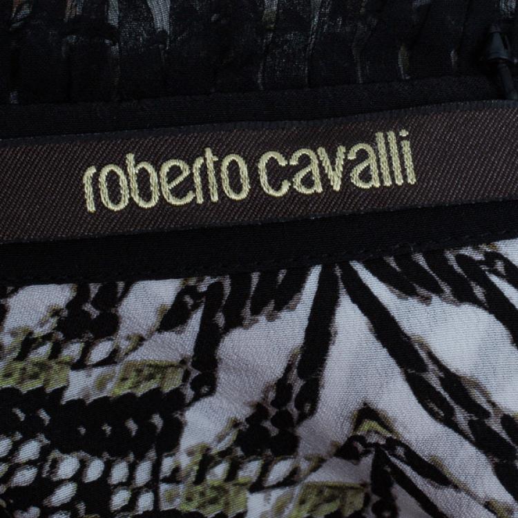Pre Owned Roberto Cavalli Snake Print Top M