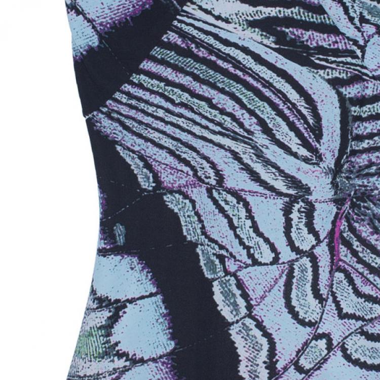 Pre Owned Roberto Cavalli Butterfly Print Dress S