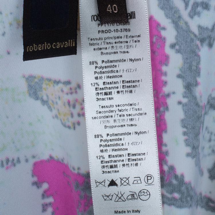 Pre Owned Roberto Cavalli Butterfly Print Dress S